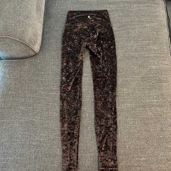 Choclate Crushed Velvet Lululemon Leggings - Picture 2 of 4
